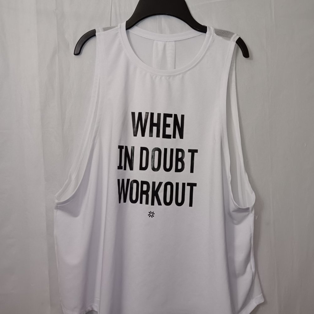 SHEIN WHEN IN DOUBT WORKOUT ACTIVEWEAR MESH BACK TANK - TOP